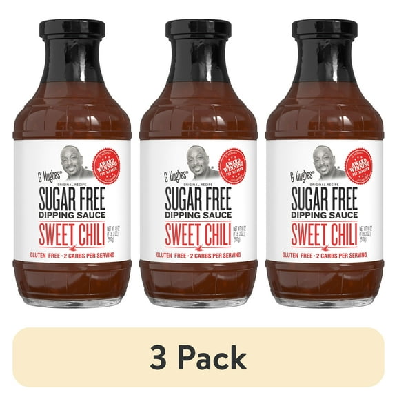 (3 pack) G Hughes Sugar Free Sweet Chili Dipping Sauce, 18 oz
