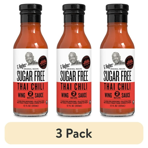 (3 pack) G Hughes Sugar Free Thai Chili Wing Sauce, 12 oz