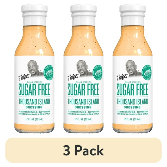 (3 pack) G Hughes Sugar Free Thousand Island Dressing, 12 fl oz