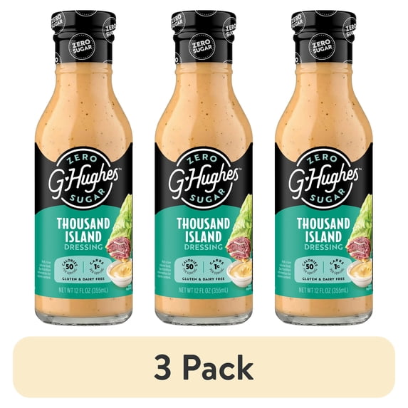 (3 pack) G Hughes Zero SugarThousand Island Dressing, 12 fl oz