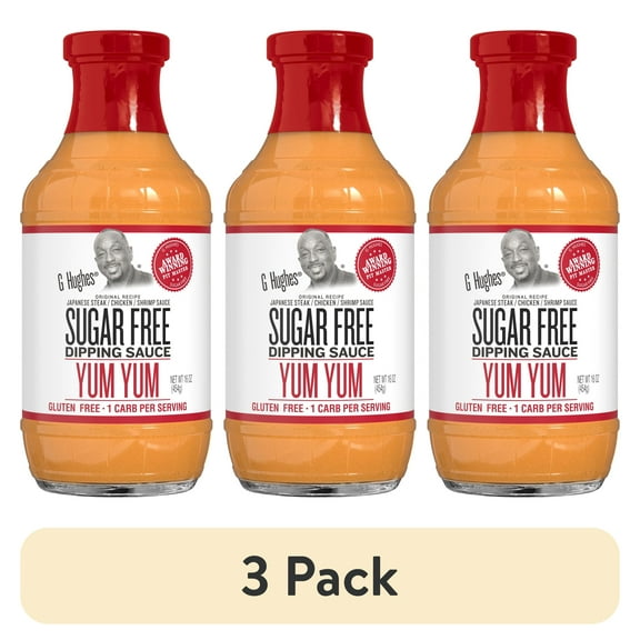 (3 pack) G Hughes Sugar Free Yum Yum Dipping Sauce, 16 oz