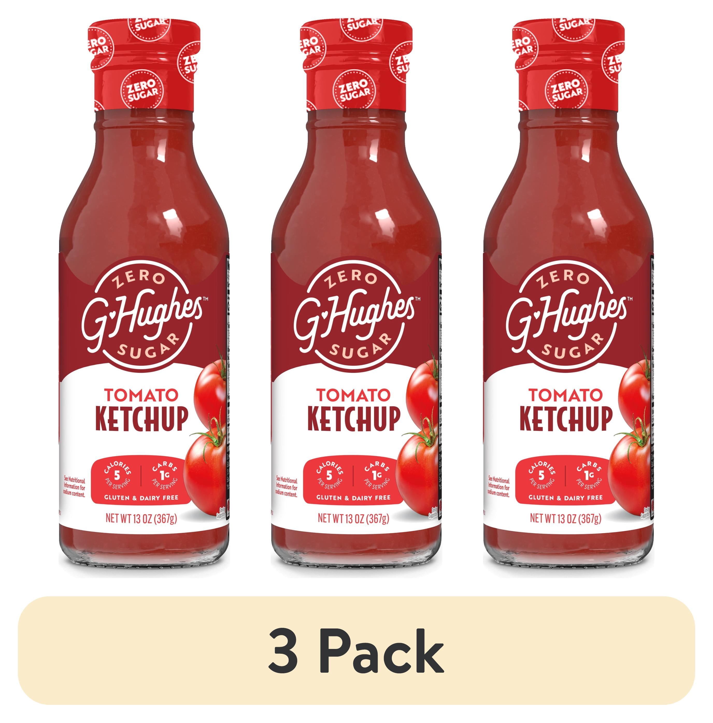 (3 pack) G Hughes Zero Sugar Ketchup, 13 oz
