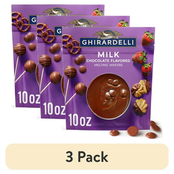 (3 pack) GHIRARDELLI Milk Chocolate Flavored Melting Wafers, 10 oz Bag
