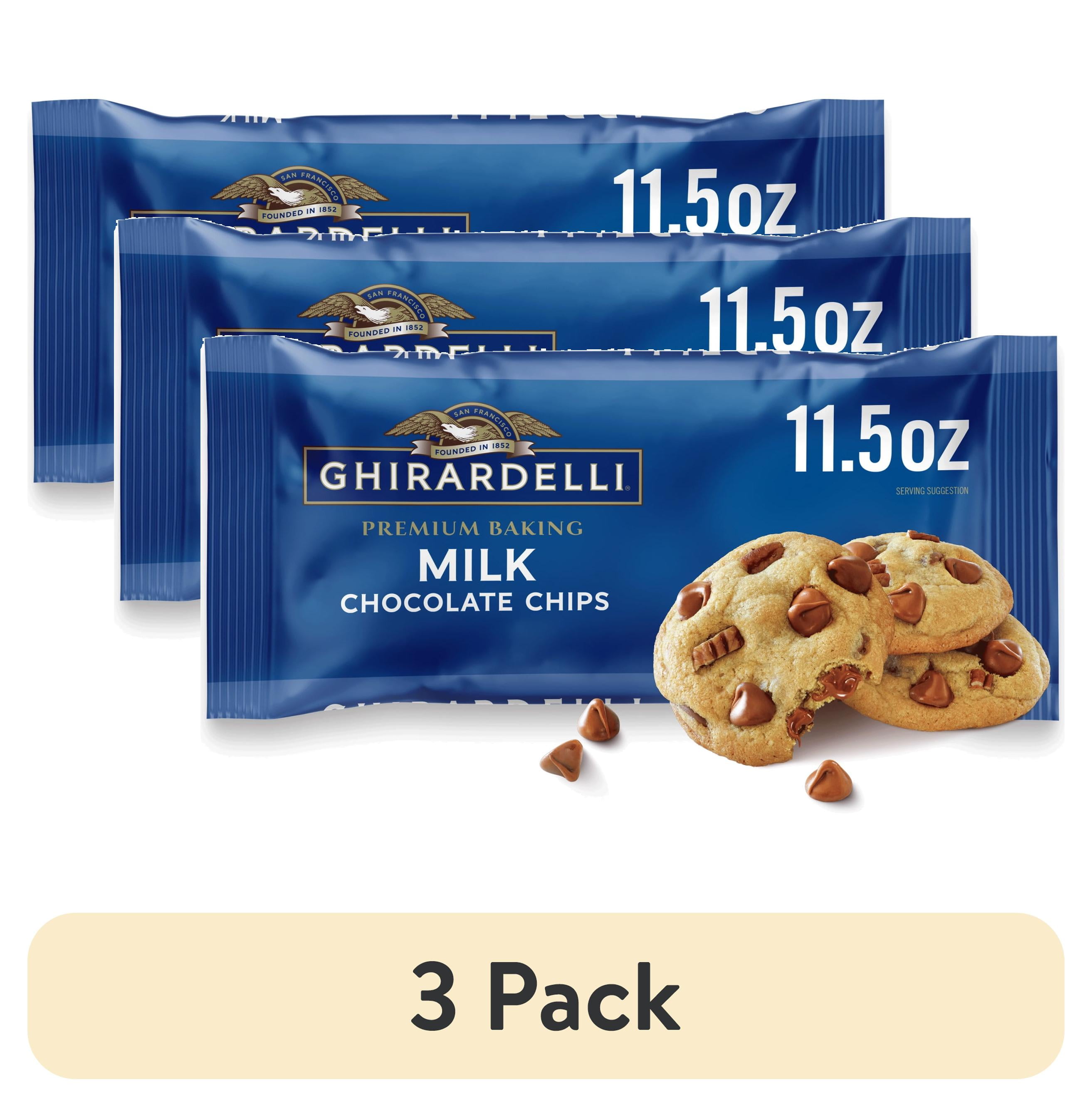 (3 pack) GHIRARDELLI Milk Chocolate Premium Baking Chips, Chocolate Chips for Baking, 11.5 oz Bag