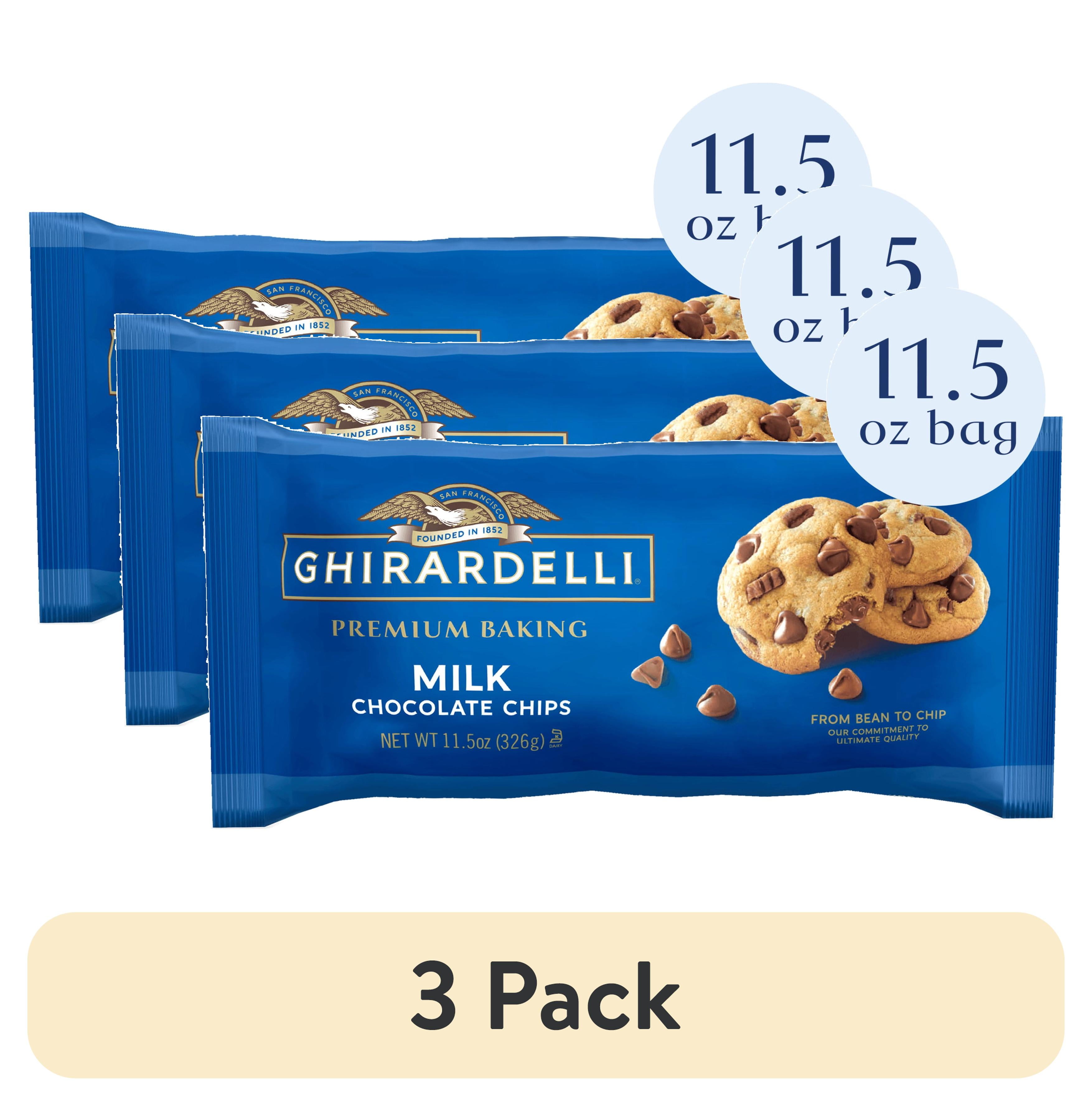 (3 pack) GHIRARDELLI Milk Chocolate Premium Baking Chips, Chocolate Chips for Baking, 11.5 oz Bag