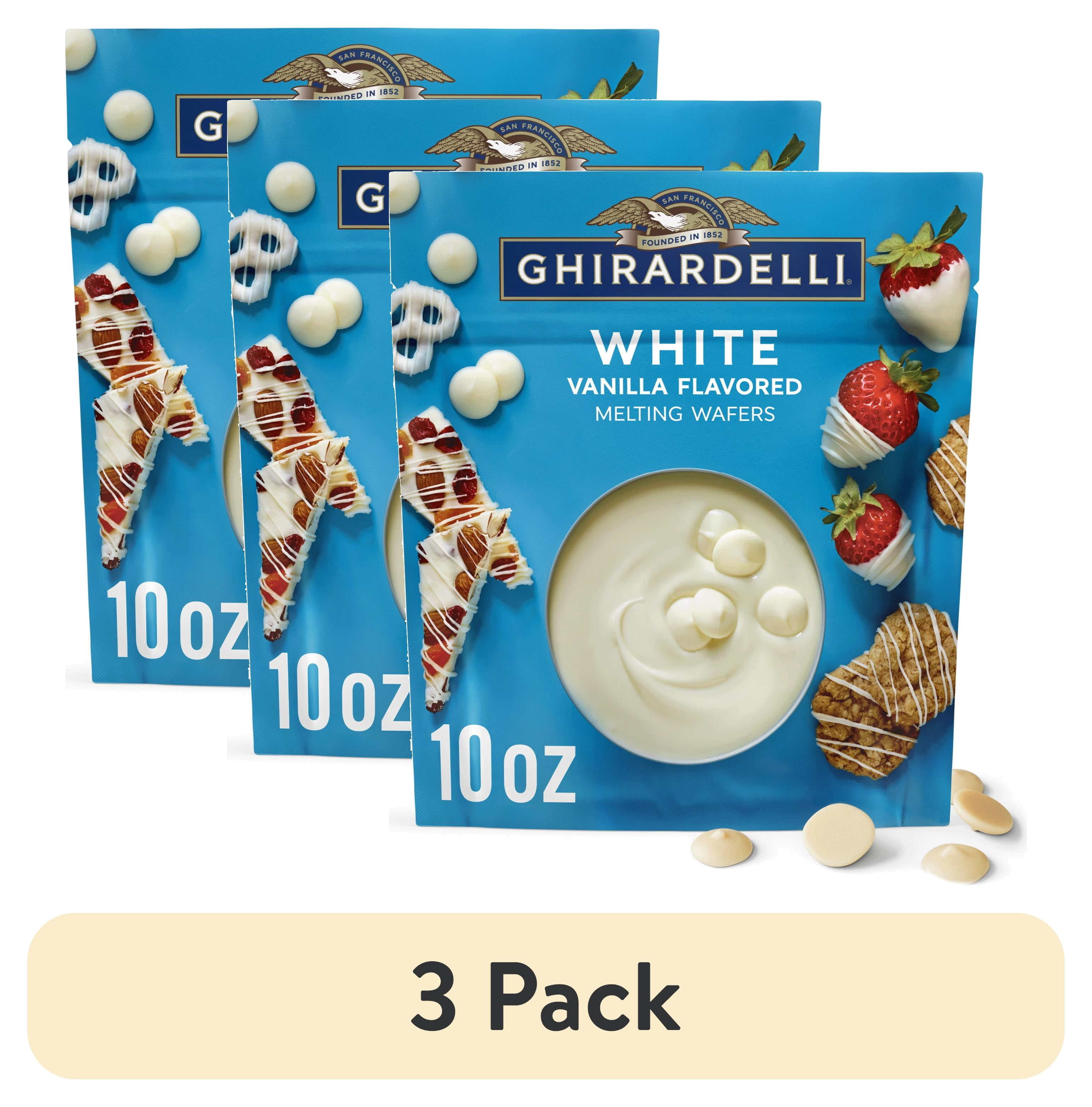 (3 pack) Ghirardelli White Vanilla Flavored Melting Wafers, 10 OZ Bag