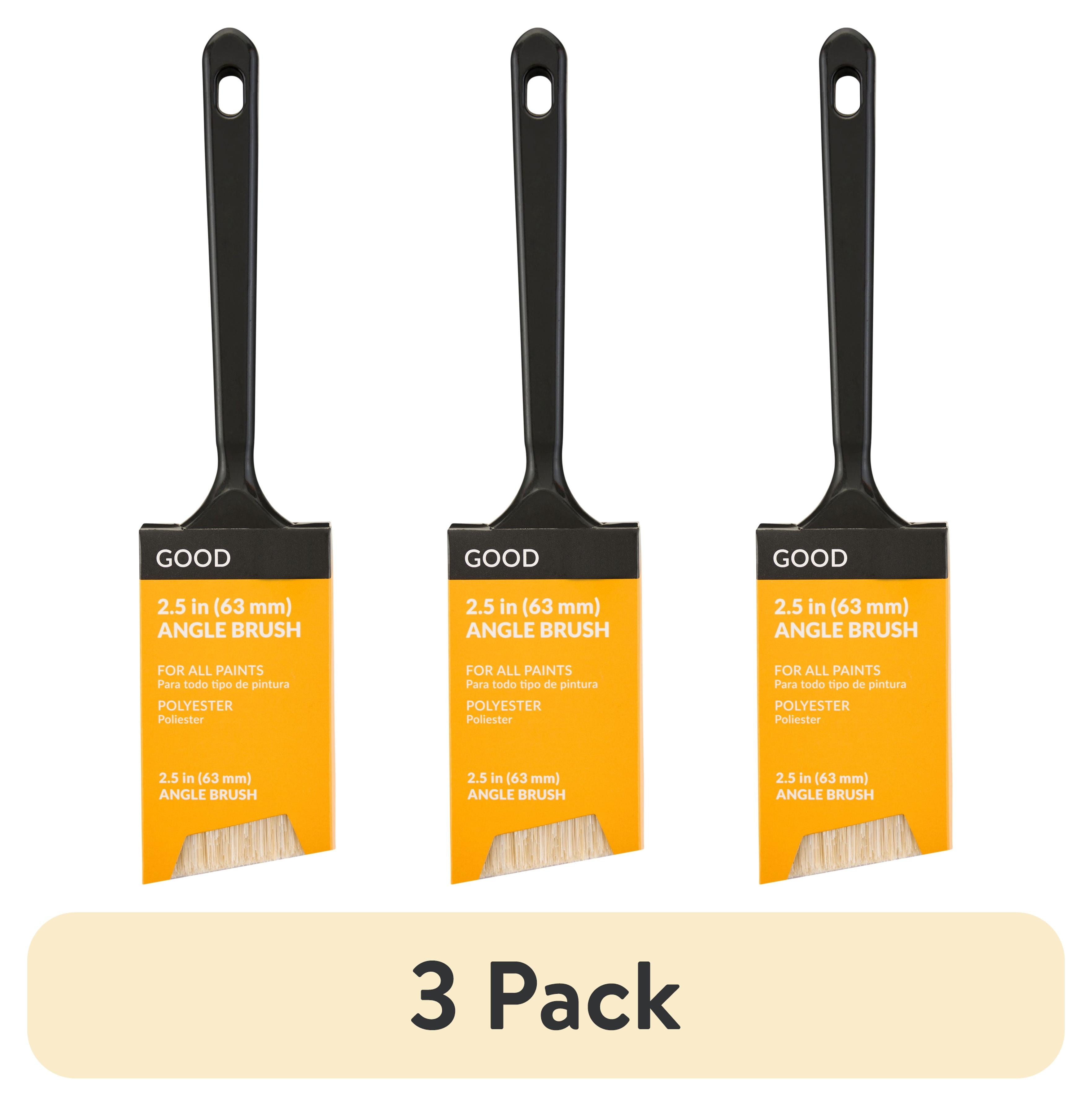(3 pack) GOOD 2.5 in. Polyester Angle Paint Brush