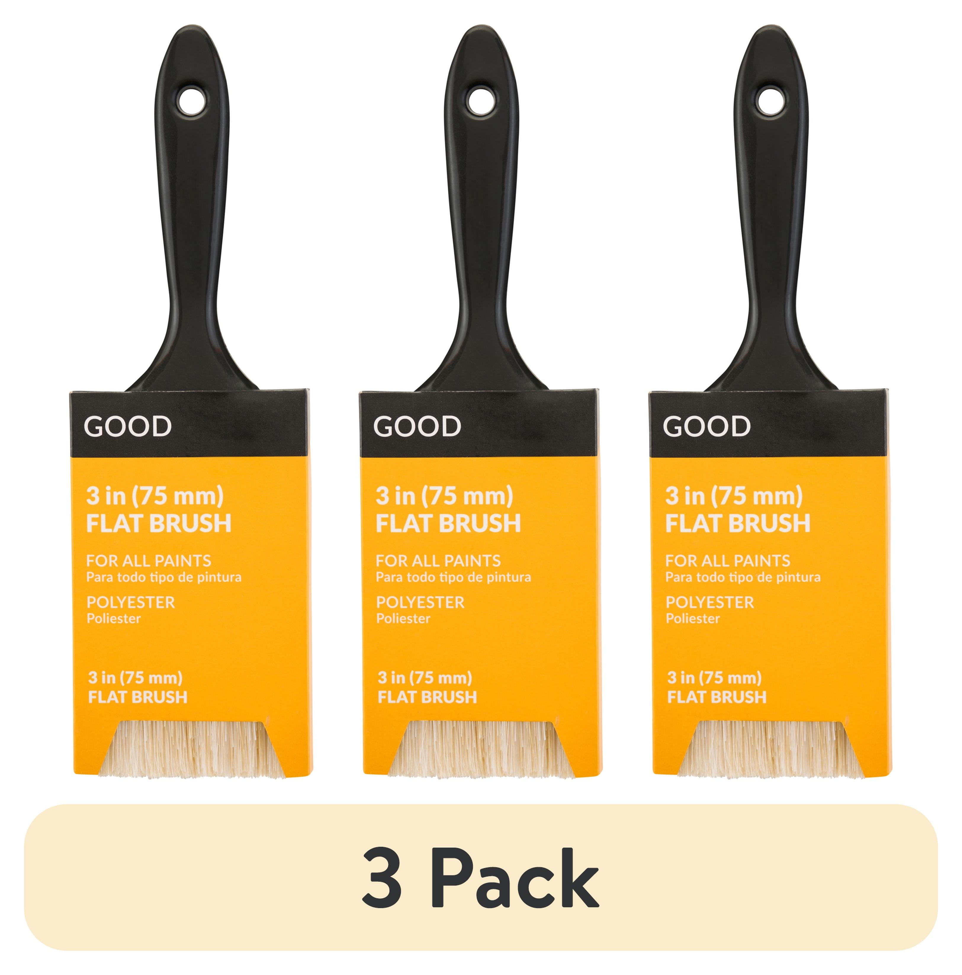 (3 pack) GOOD 3" Polyester Flat Brush