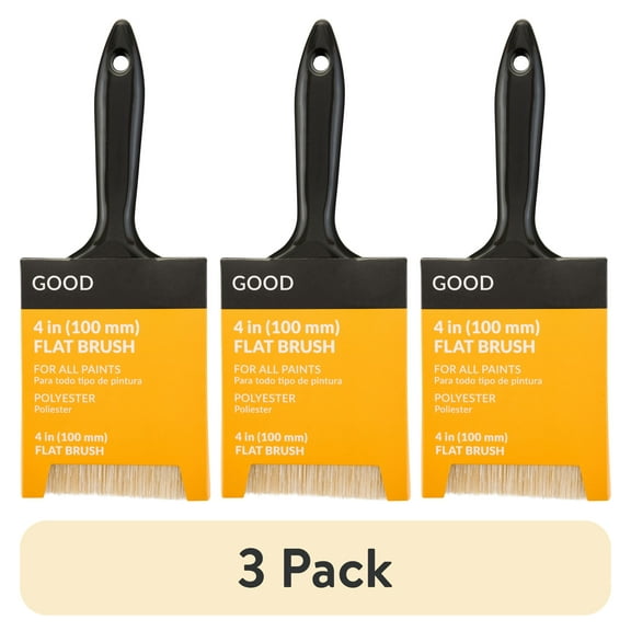 (3 pack) GOOD 4" Polyester Flat Brush