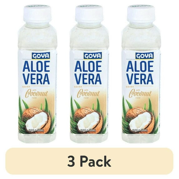 (3 pack) GOYA Aloe Vera Drink with Coconut Flavor, 16.9 fl oz
