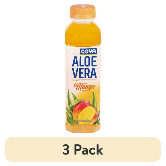(3 pack) Goya Aloe Vera Drink with Mango Flavor, 16.9 fl oz