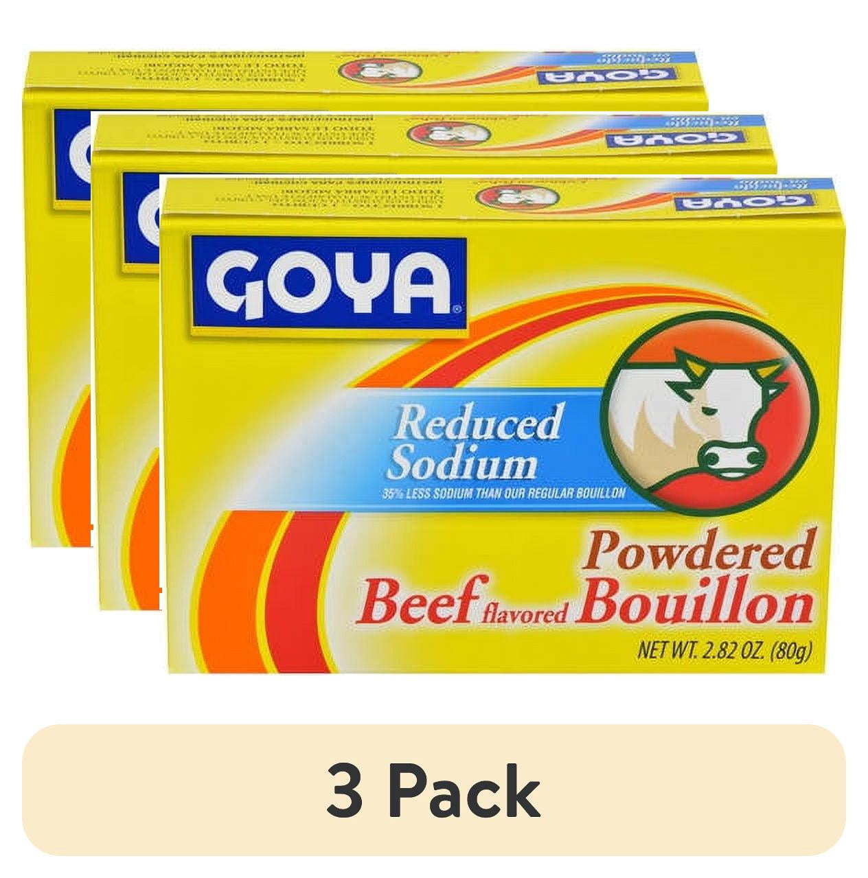 (3 pack) GOYA Powdered Beef Bouillon Reduced Sodium 2.82 Oz