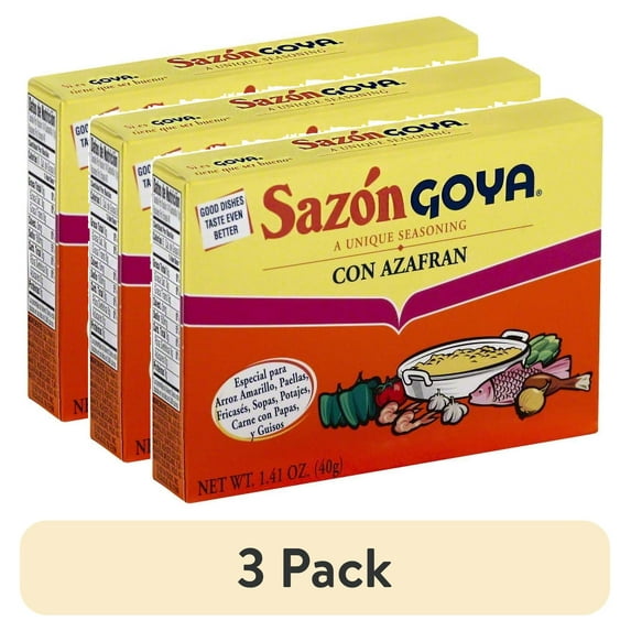 (3 pack) GOYA Sazon Azafran Seasoning 1.41 Oz