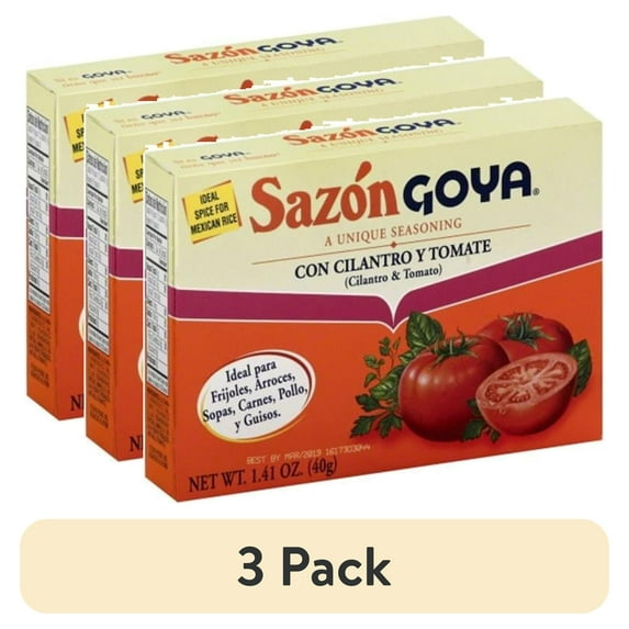 (3 pack) GOYA Sazon with Cilantro & Tomato, 1.41 oz