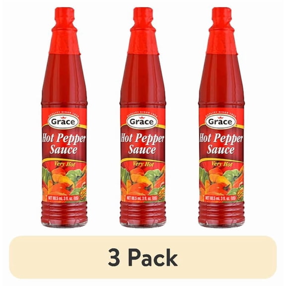 (3 pack) Grace Caribbean Very Hot Pepper Sauce 3oz Pack of 24