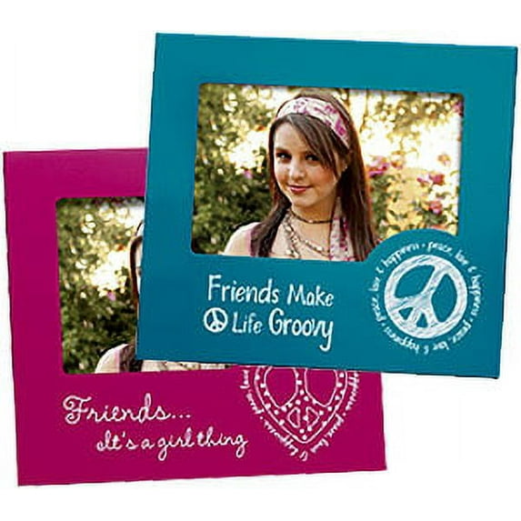 (3 pack) GROOVY TIMES blue and or pink assorted wood frame by Prinz - 4x6