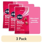 (3 pack) GU Energy Chews, Strawberry - 1 Bag (2 Servings Total)