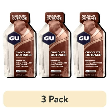 (3 pack) GU Energy Gel, Chocolate Outrage, 1.1 oz Packet