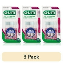 (3 pack) GUM Proxabrush Go-Betweens - Moderate, Interdental Brushes, Soft Bristled Dental Picks, 10 Count