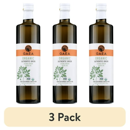 (3 pack) Gaea Authentic Greek Organic Extra Virgin Olive Oil 25.4 FL OZ