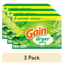 (3 pack) Gain Dryer Sheets, Original Scent, 180 Count