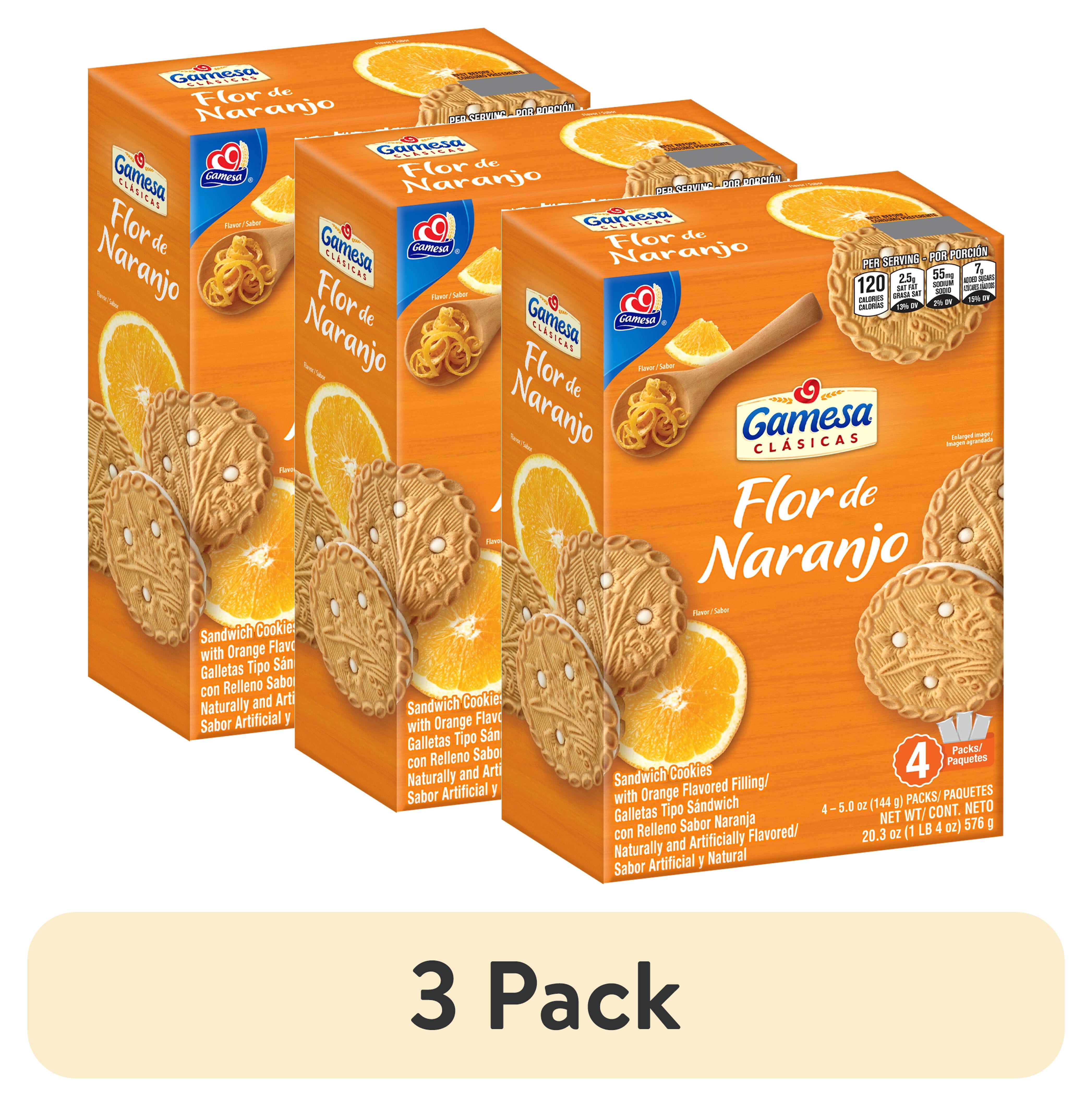 (3 pack) Gamesa Classical Flor De Naranjo Cookies, Orange Flavor, 20.3 oz Box, 1 Pack