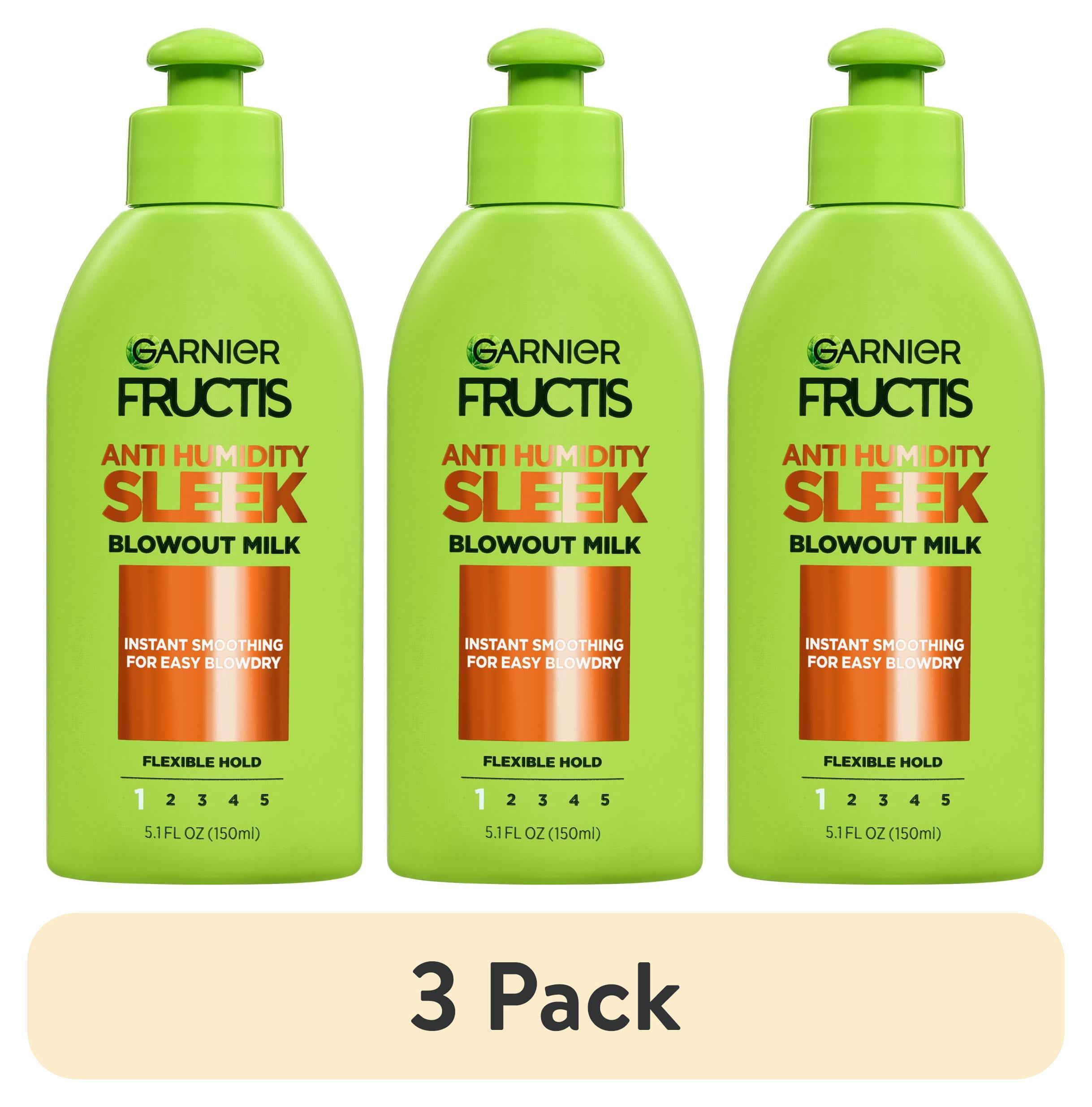 (3 pack) Garnier Fructis Style Anti-Humidity Smoothing and Straightening, All Hair Types, Milk, 5.1 fl oz