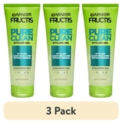 3 pack Garnier Fructis Style Pure Clean Styling Hair Gel, 6.8 fl. oz.