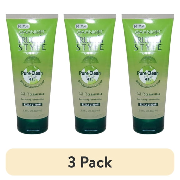 (3 pack) Garnier Fructis Style Pure Clean Styling Hair Gel, 6.8 fl. oz.