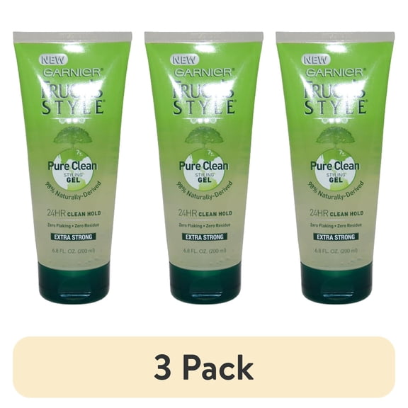 (3 pack) Garnier Fructis Style Pure Clean Styling Hair Gel, 6.8 fl. oz.