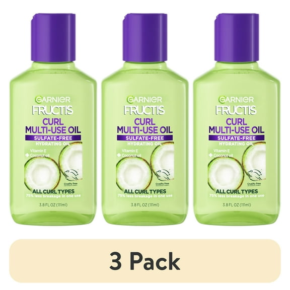 (3 pack) Garnier Fructis Vitamin E and Coconut Hair Oil, 3.8 fl oz