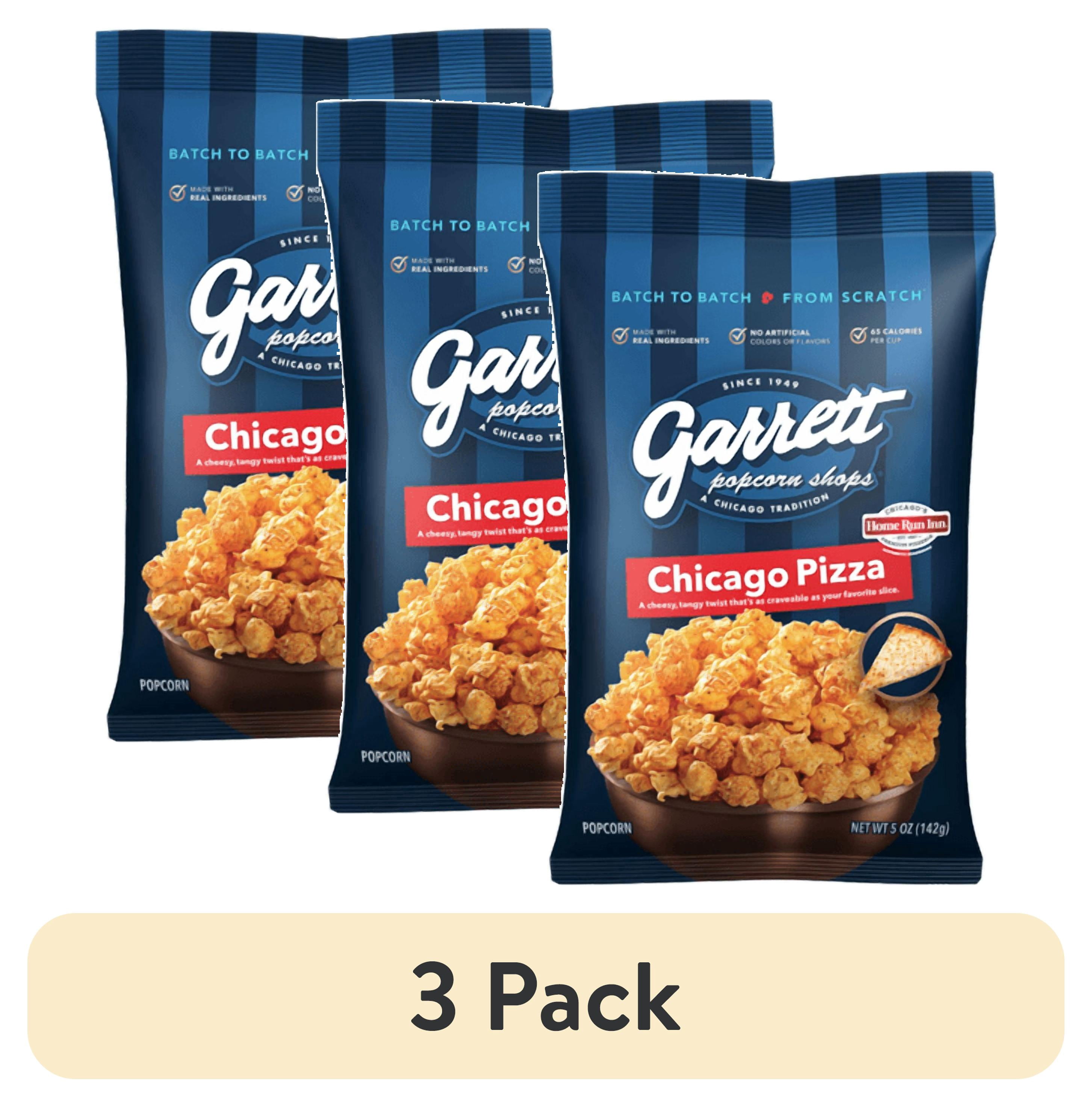 (3 pack) Garrett Popcorn Shops Authentic Chicago Pizza Flavor Popcorn, 5 oz - Contains Wheat and Milk, Gluten-Free, Non-GMO