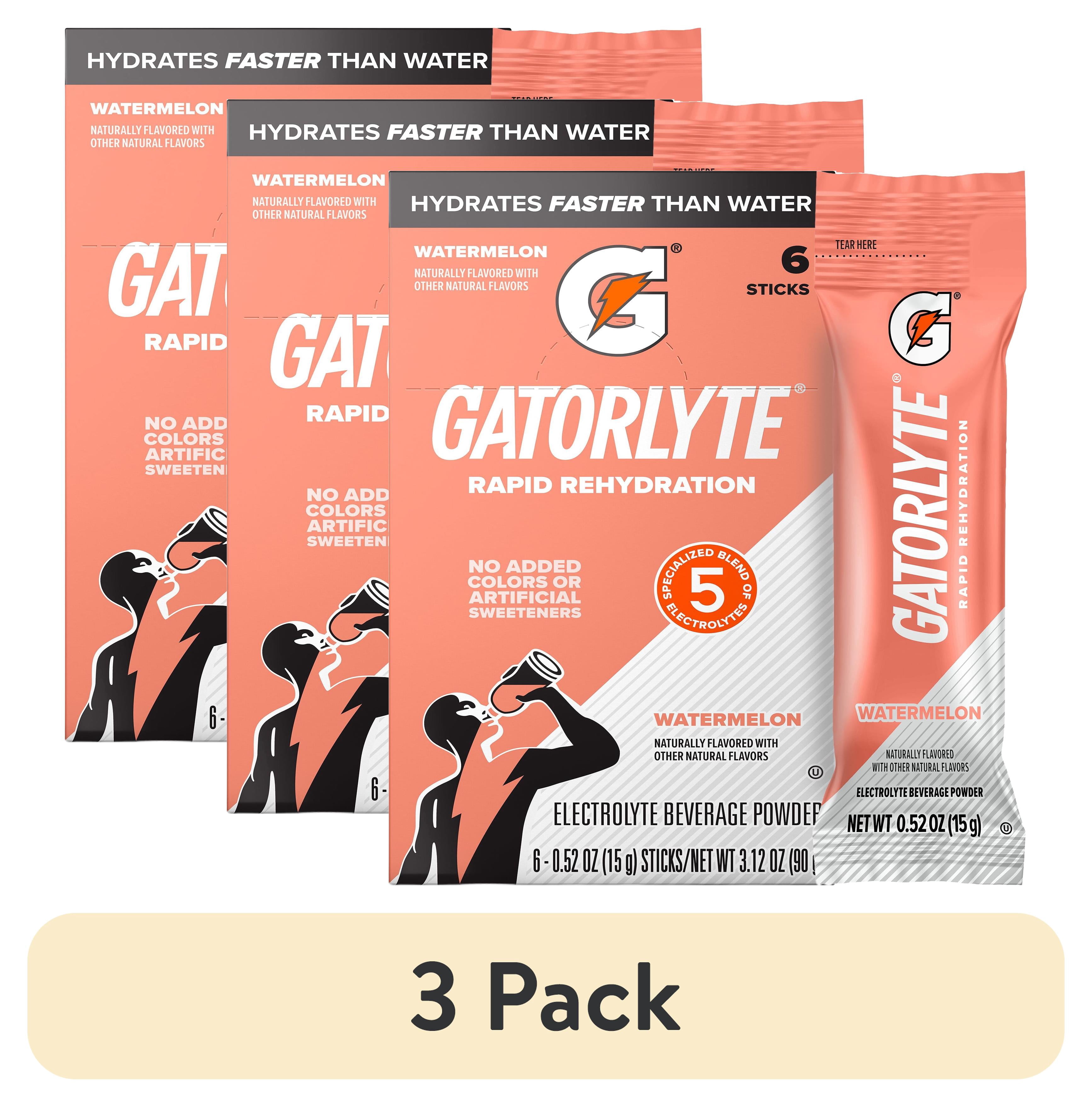 (3 pack) Gatorade Gatorlyte Electrolyte Beverage Powder Mix, Watermelon Flavor, 0.52 oz, 6 pack