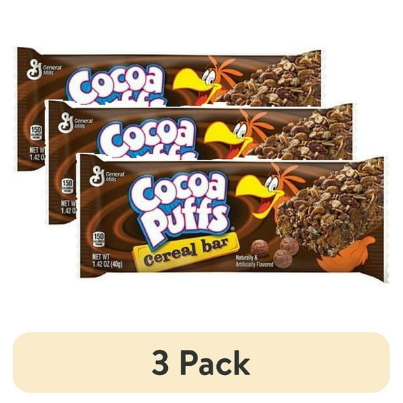 (3 pack) General Mills Cocoa Puff Cereal Bars, 1.42 Oz | 24 Pack