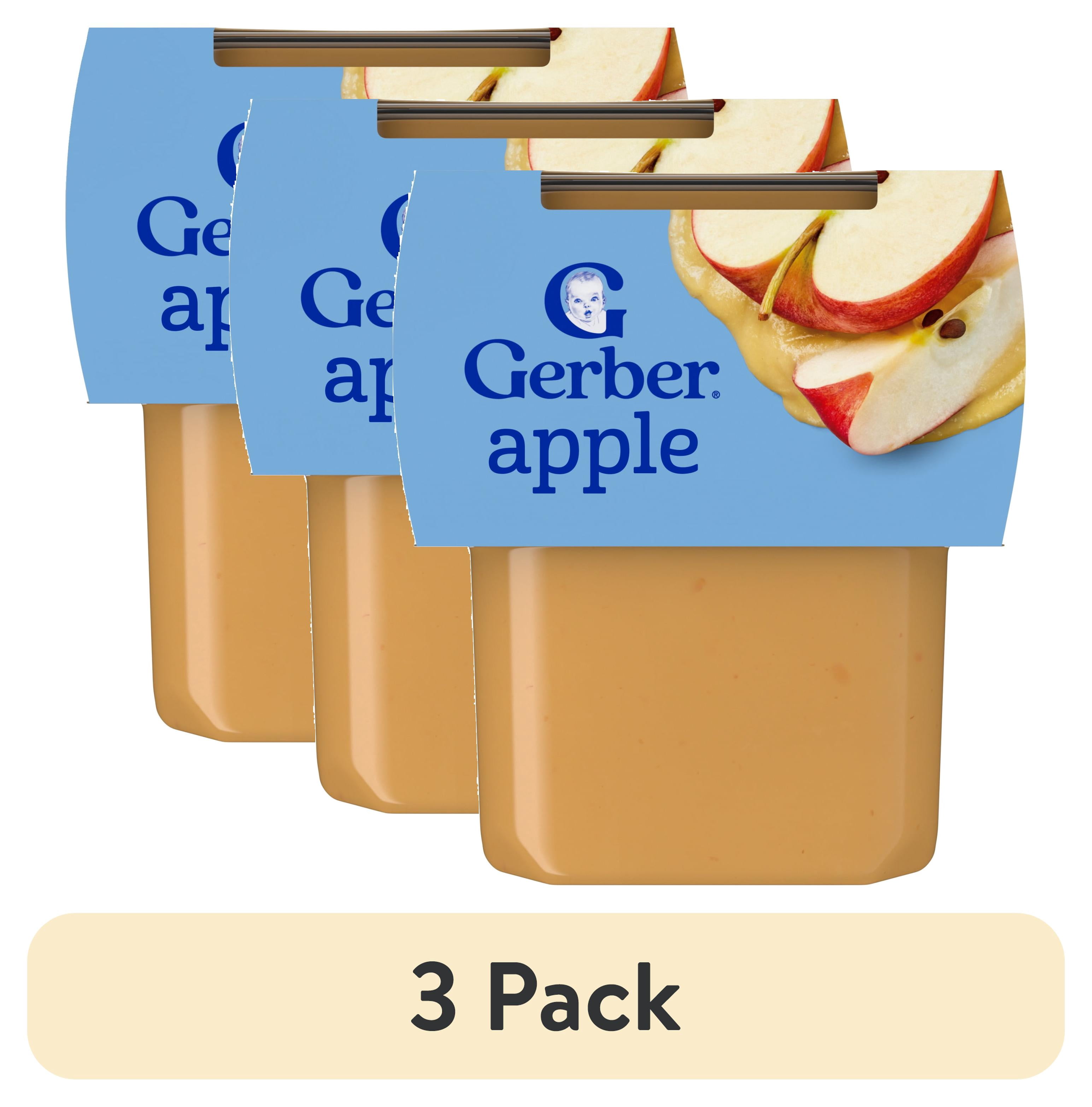 (3 pack) Gerber Stage 2 Baby Food, Apple Puree Tubs, Baby Puree 8 oz