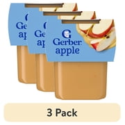 (3 pack) Gerber Stage 2 Baby Food, Apple Puree Tubs, Baby Puree 8 oz