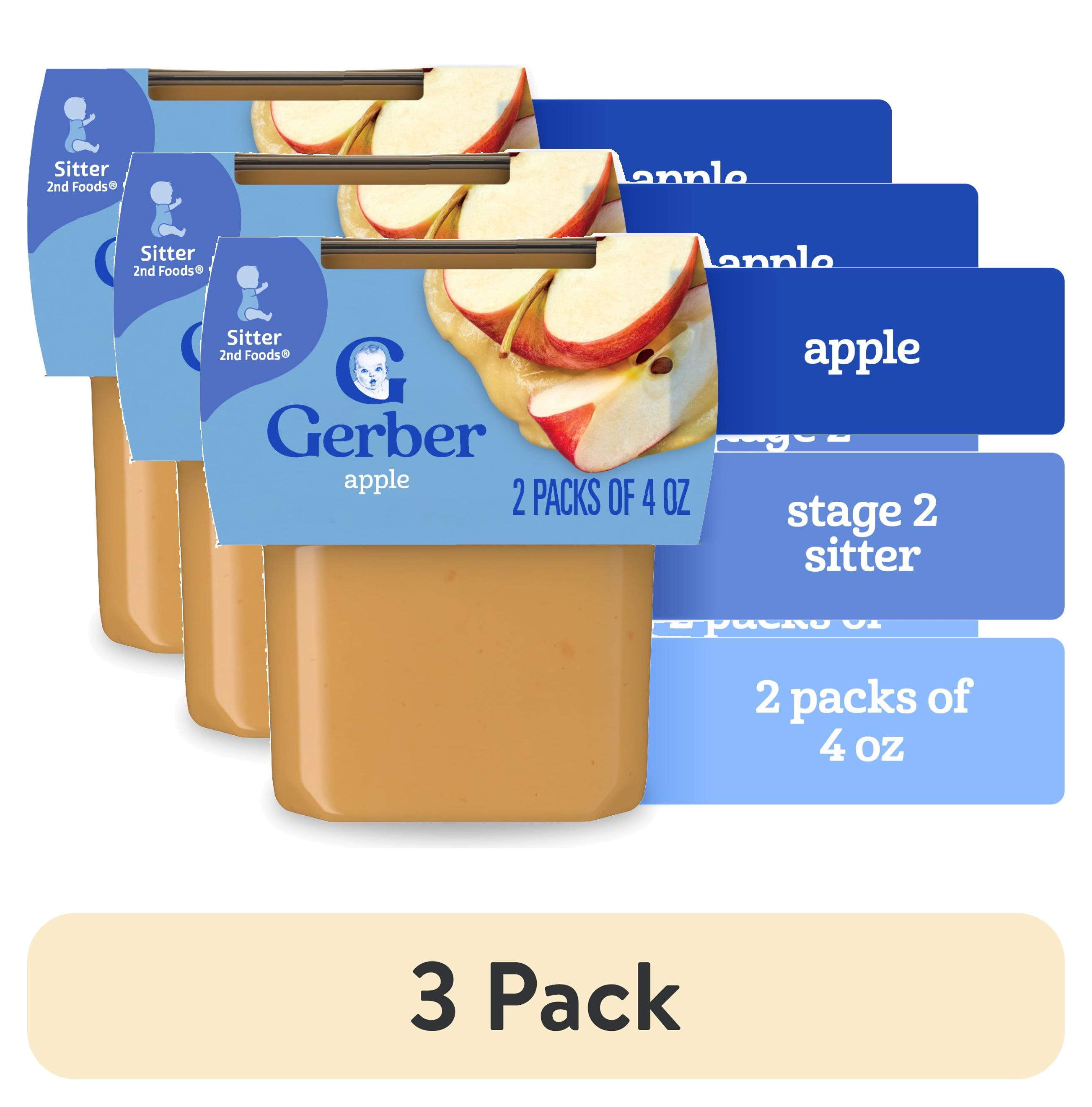 (3 pack) Gerber Stage 2 Baby Food, Apple Puree Tubs, Baby Puree 8 oz ...