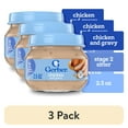 thumbnail image 1 of (3 pack) Gerber Stage 2, Chicken and Gravy Jar, Baby Food, Mealtime Poultry Puree 2.5 oz, 1 of 17