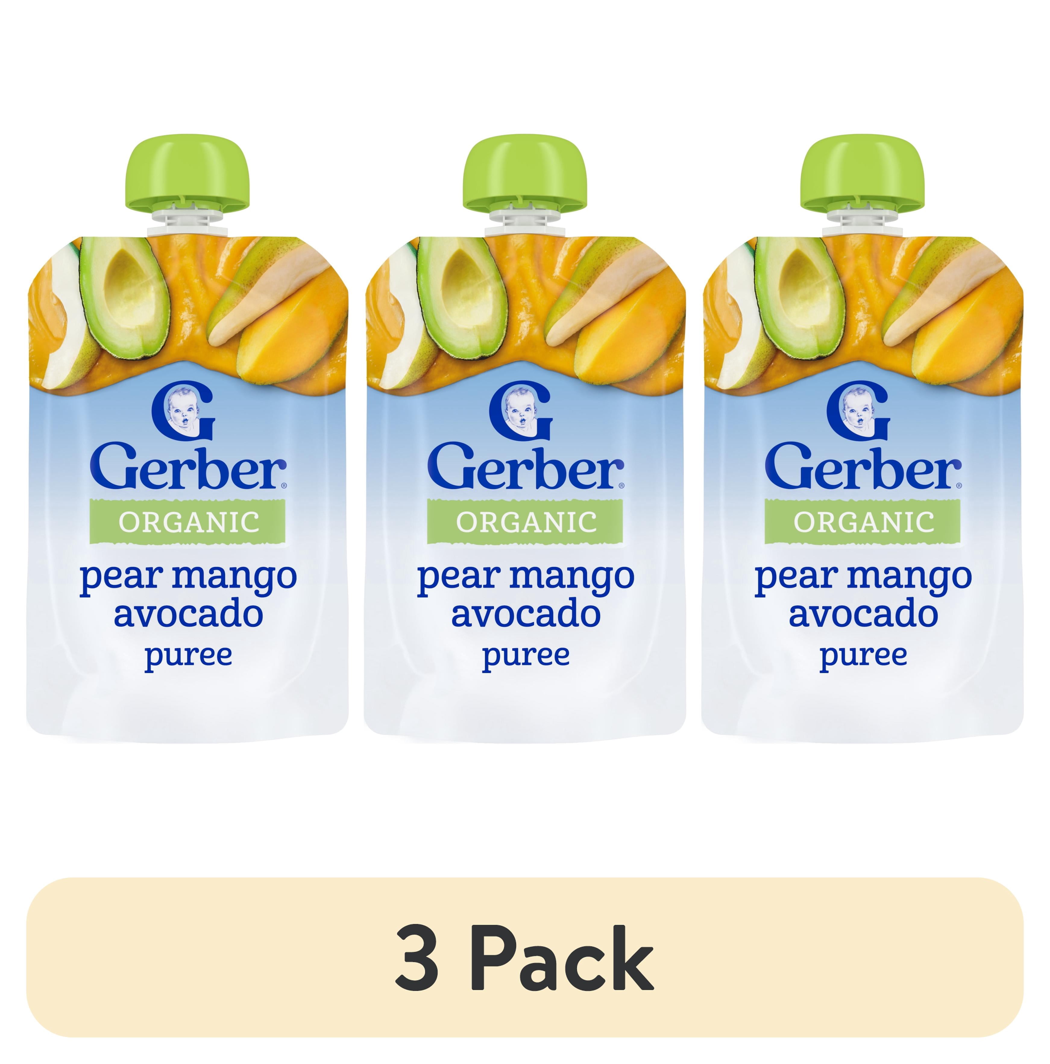 3 Pack Gerber Stage 2 Baby Food Organic Pear Mango Avocado Baby 3-pack-gerber-stage-2-baby-food-organic-pear-mango-avocado-baby