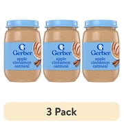 (3 pack) Gerber 3rd Foods Baby Food, Apple Cinnamon Oatmeal, 6 oz Jar