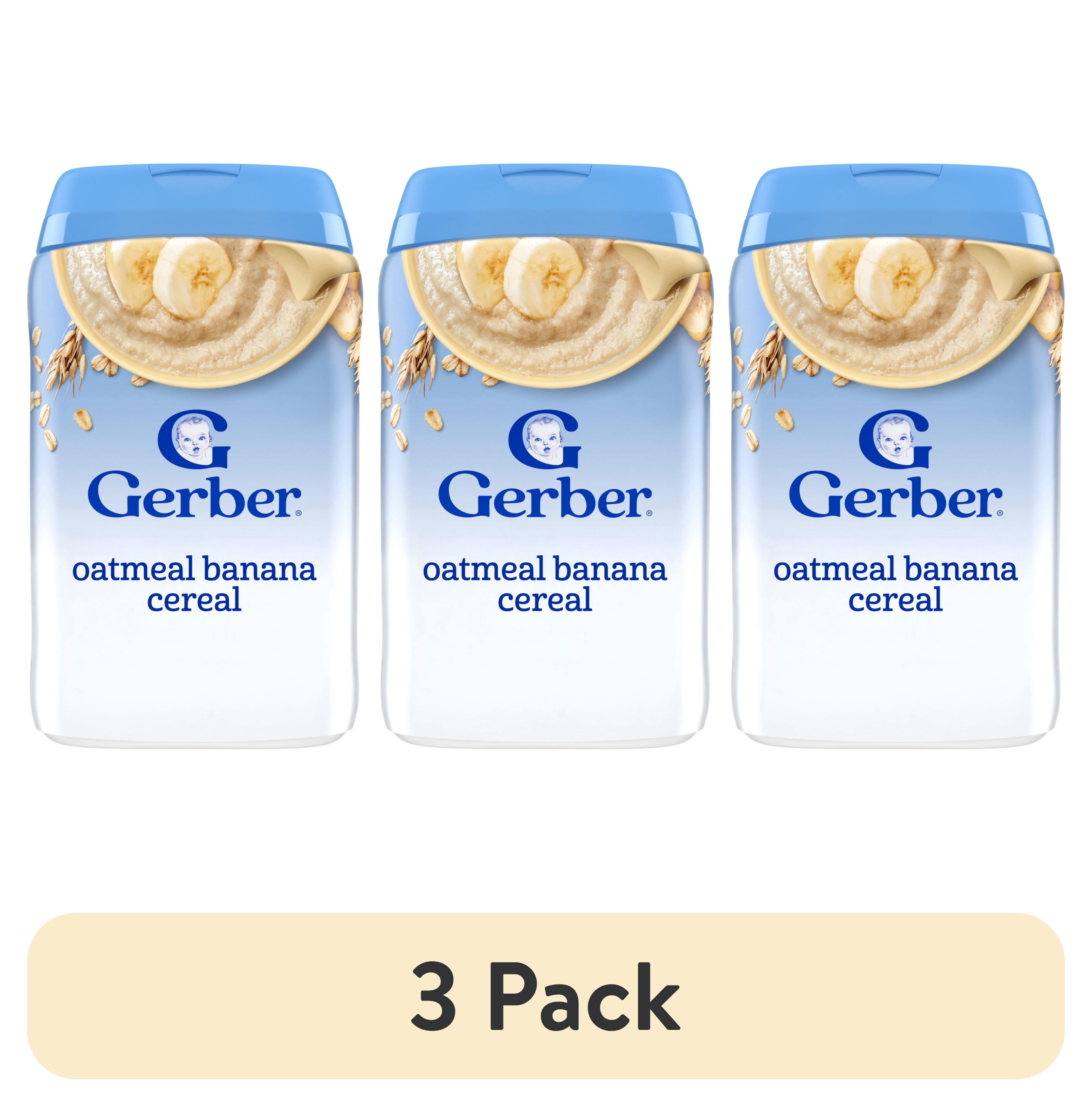 (3 pack) Gerber Stage 2 Baby Food, Oatmeal Banana Cereal, Baby Oatmeal Cereal 8 oz