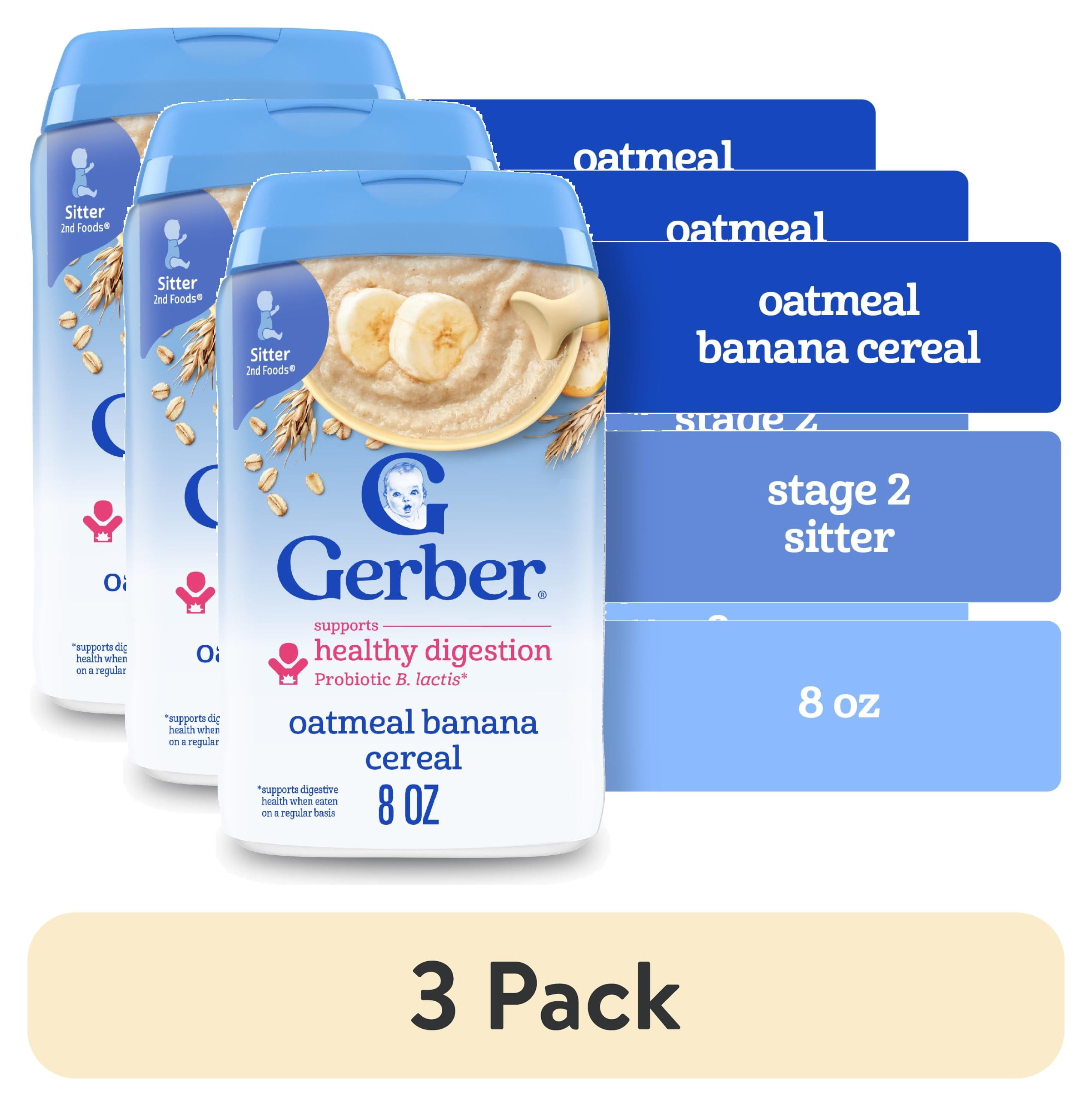 pack) Gerber Stage Baby Food, Oatmeal Banana Cereal, Baby