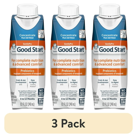 (3 pack) Gerber Good Start GentlePro Concentrated Liquid Infant Formula Stage 1 8.1 fl oz