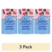 (3 pack) Gerber Stage 3 Baby Snacks, Yogurt Melts, Mixed Berries, 1 oz