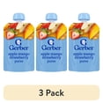 thumbnail image 1 of (3 pack) Gerber Stage 2 Baby Food, Apple Mango Strawberry, Puree Baby Pouches, 1 of 17