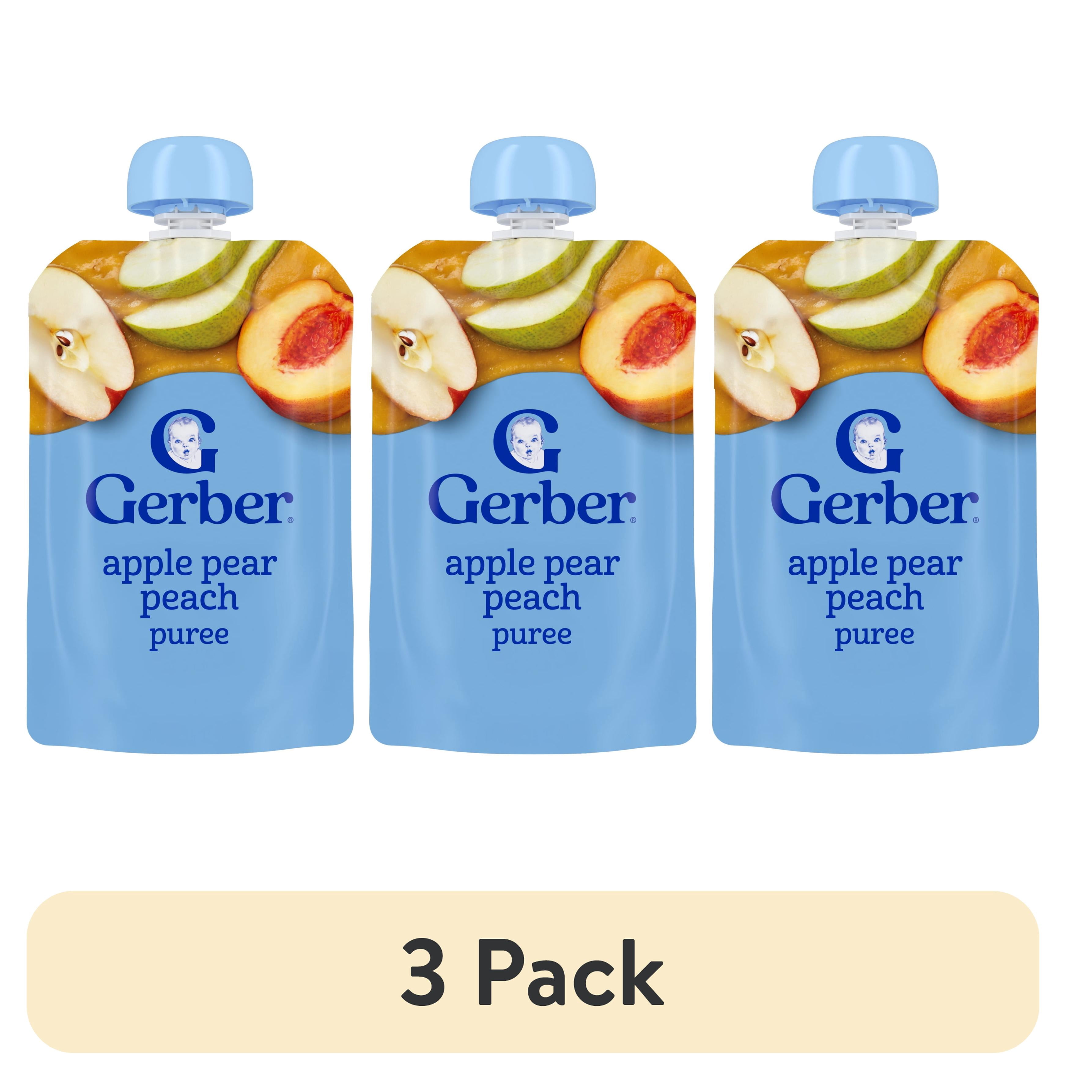 (3 pack) Gerber Toddler Foods, Apple Pear Peach, 3.5 oz Pouch