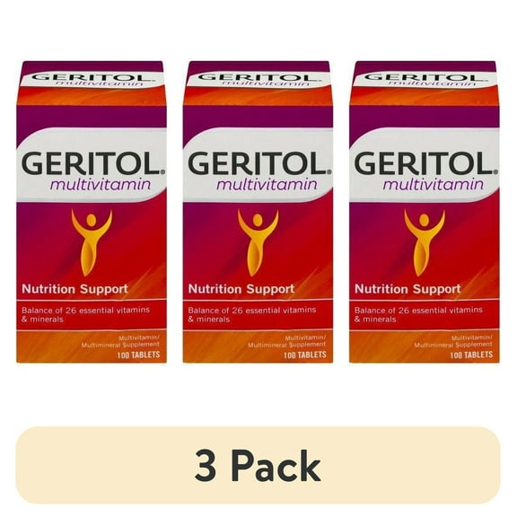 (3 pack) Geritol Complete Multivitamin + Multimineral Tabs, 100 ct