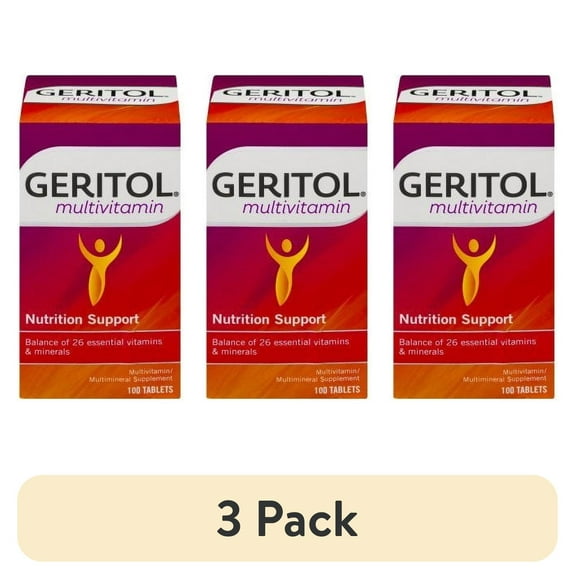 (3 pack) Geritol Multivitamin 100 Tab (formerly called Geritol Complete - same product!)