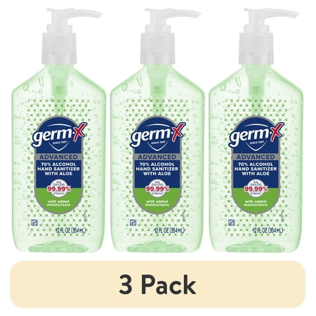 (3 pack) Germ-X Advanced Hand Sanitizer, with Aloe, 12 oz