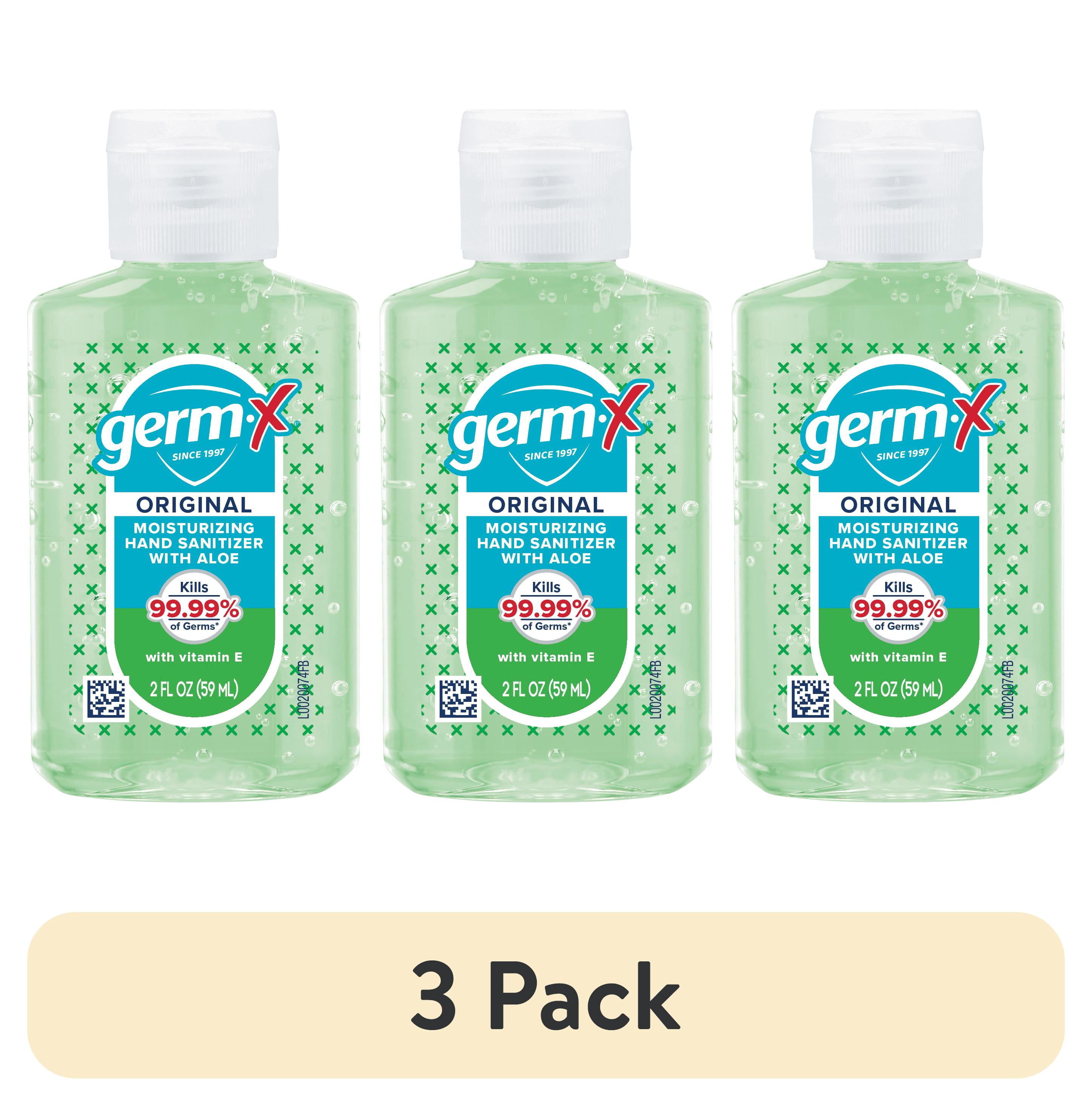 (3 pack) Germ-X Hand Sanitizer with Aloe & Vitamin E, Scented, Travel Size Hand Sanitizer Bottle, 2 fl oz
